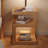 13.78"Yellow Solid Wood Mobile End Table