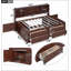Captain Bed With Built-In Storage Shelves, 4 Drawers And 2 Cabinets