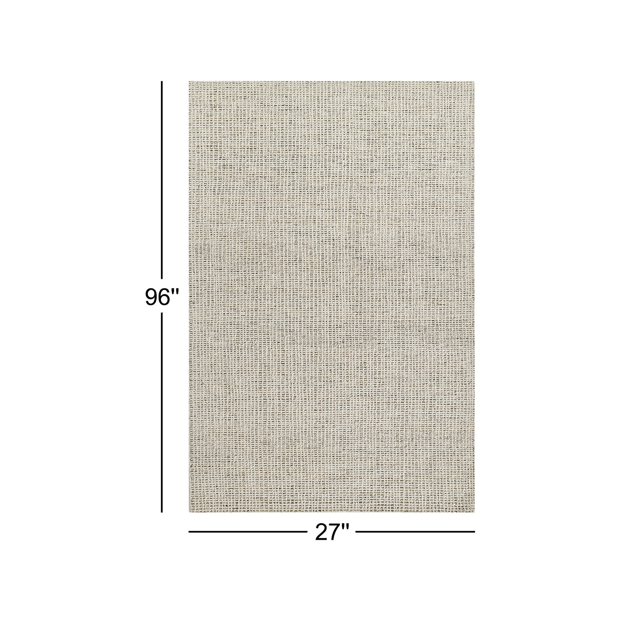 Ebern Designs Reanne Hand Tufted Wool Grey and Ivory Area Rug, Runner 2'3" x 8'