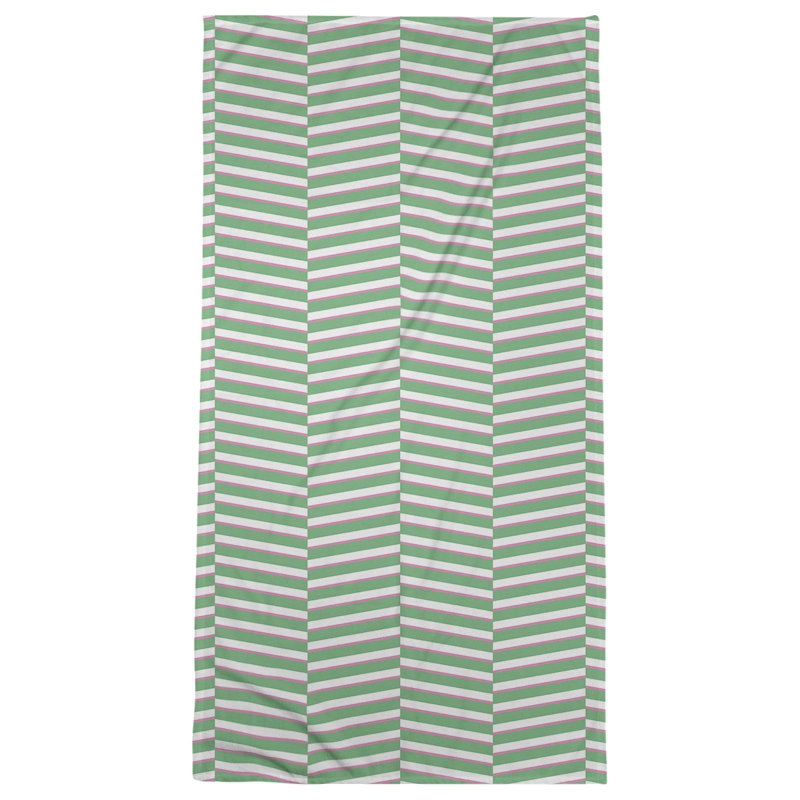Jaya Bath Towel, Green/Pink