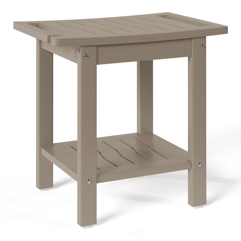 Poly Shower Bench, Light Gray