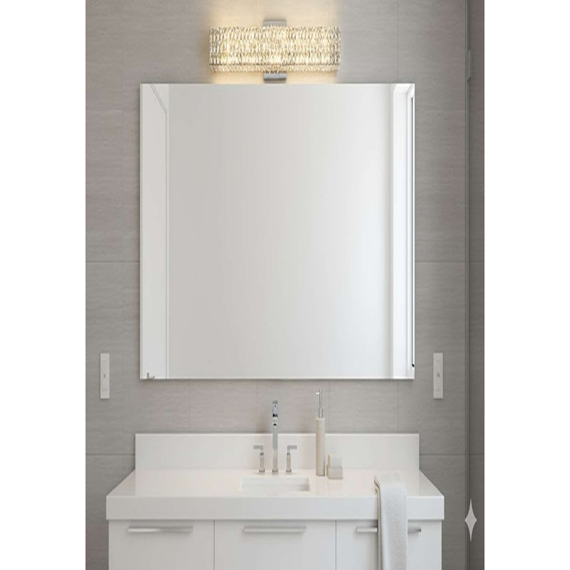 Applique murale 4 lumières en chrome avec détails en cristal transparent