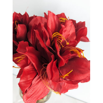 Silk Amaryllis Arrangement in Vase
