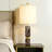 Calum 25" Modern Marble Table Lamp Pre-Assembled Linen Shade for Bedroom Living Room-1490174983