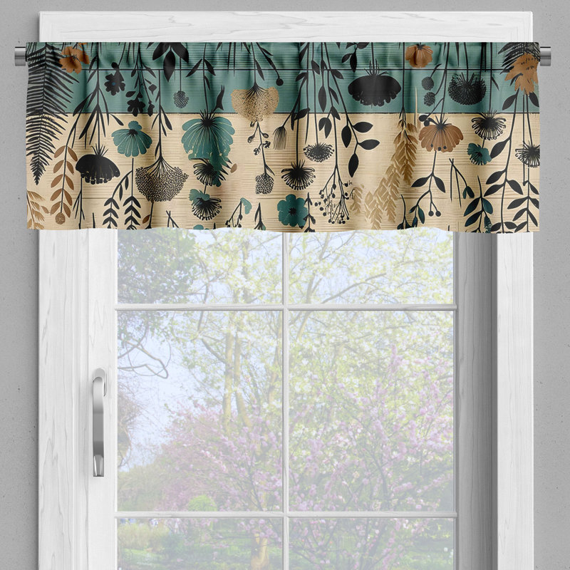 Floral Tailored Window Valance, 54" W x 12" L