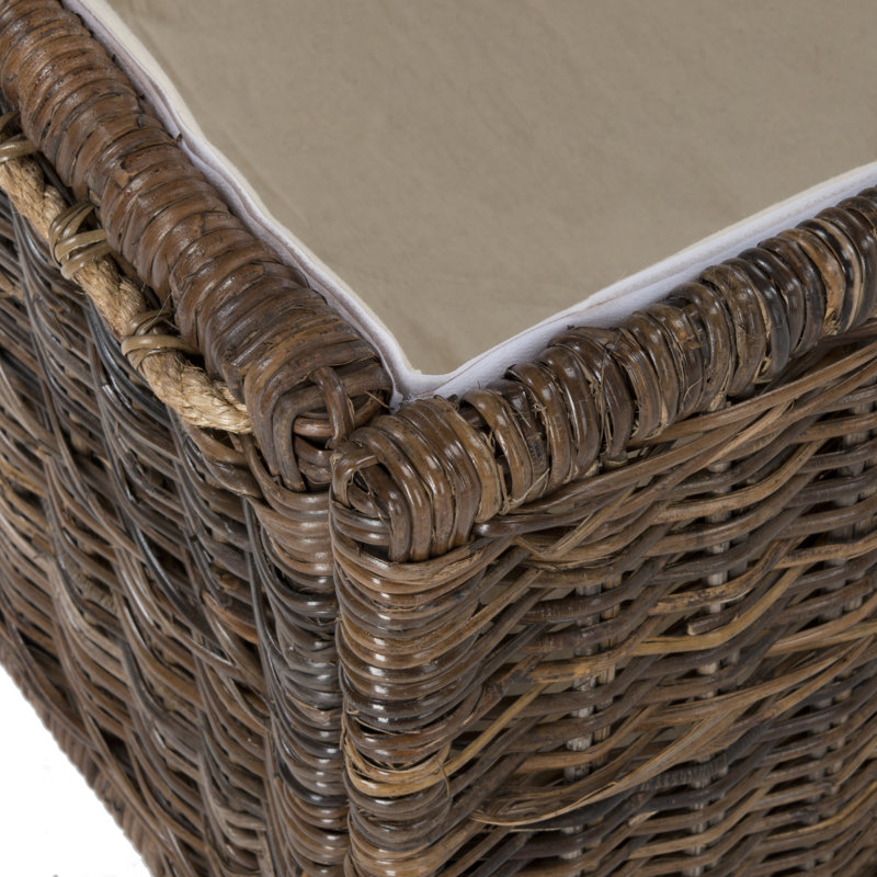 Caden Wicker Trunk, Brown, 18.3" H x 29.9" W x 23.6" D