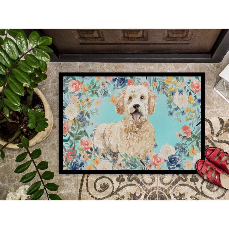 Schnauzer 27 po x 18 po tapis de porte extérieur antidérapant Gerwalta, Goldendoodle