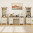 Ensemble de bureau 3 pièces, bureau d'ordinateur avec 2 bibliothèques