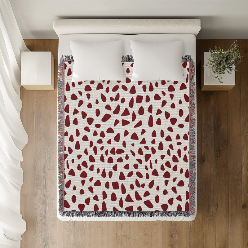 Jeté en coton Kambili, 50 x 60, Rouge