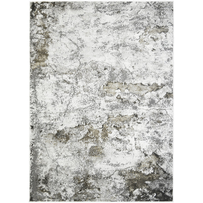 Tapis abstrait gris, Rectangle 11 pi 9 po x 15 pi 1 po