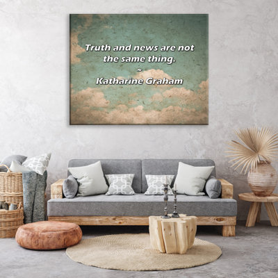 Artsy Quote "Truth and news are not the same thing." By Katharine Graham Gallery Wrapped Canvas