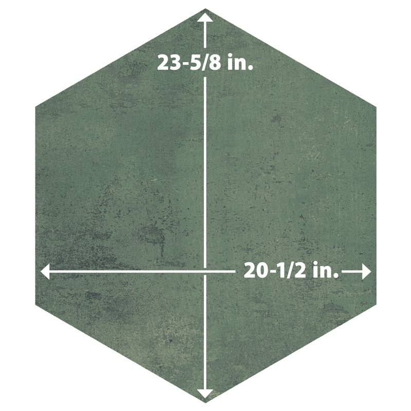 Argillos Hex 20-1/2 In. X 23-5/8 In. Porcelain Floor And Wall Tile, Green