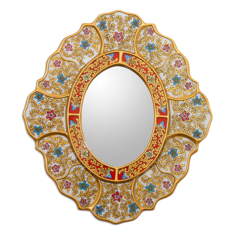 Wood Convex Wall Mirror