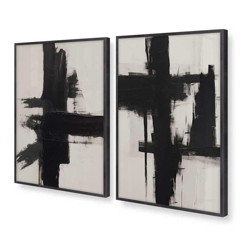 Contrast in Silence, ensemble de 2 impressions dans un cadre, Zinc patiné, H 37,25 po x l 50,5 po