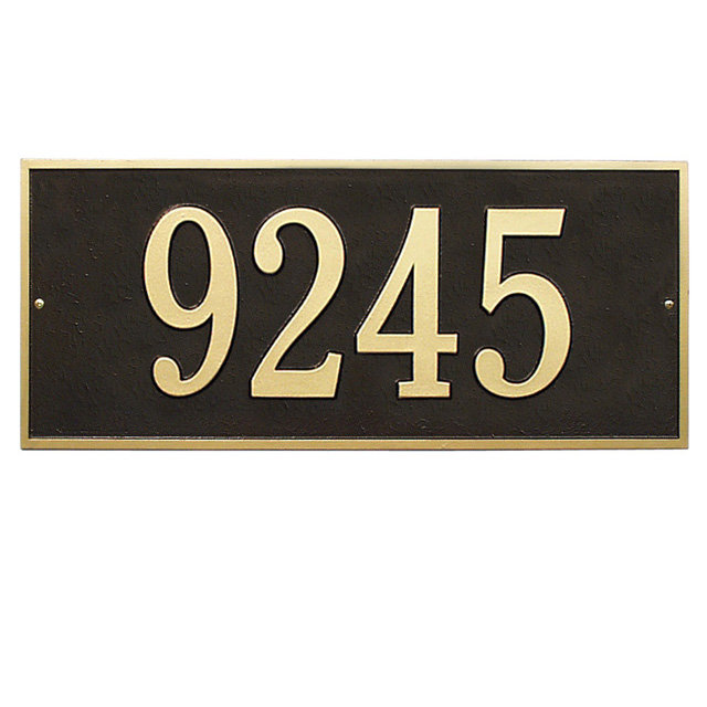 Hartford 1-Line Wall Address Plaque, Bronze and Gold, Yes