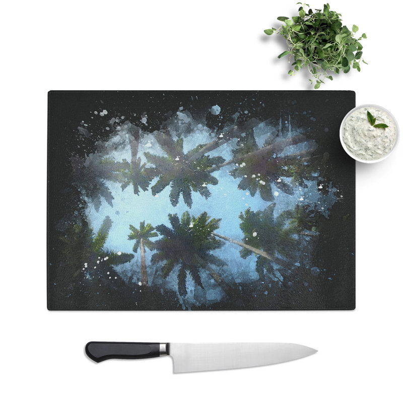 Palm Trees Vol.1 Paint Splash Chopping Board, 0.4cm H x 28.5cm W x 39cm L