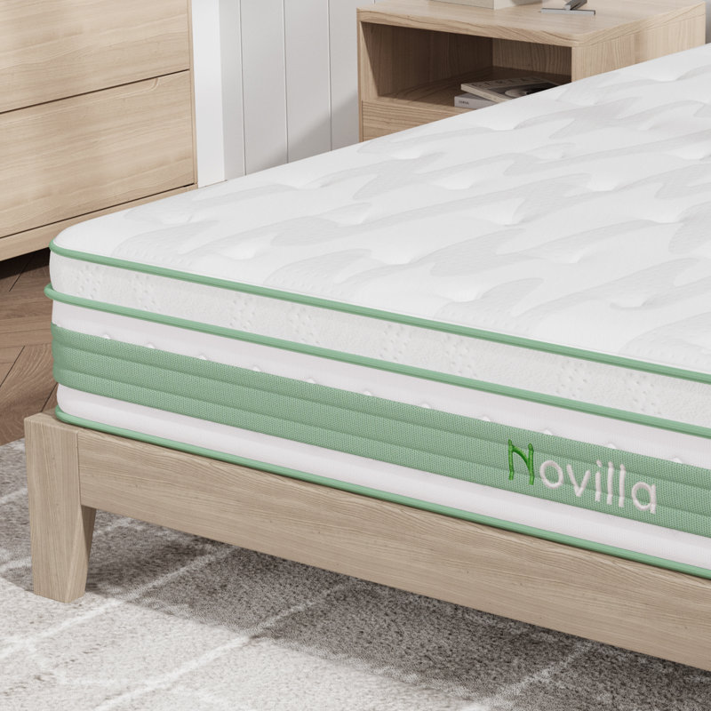 Matelas hybride en mousse à mémoire de forme mi-ferme 12 po Novilla certifié CertiPUR-US et ACA, Grand lit, 12"