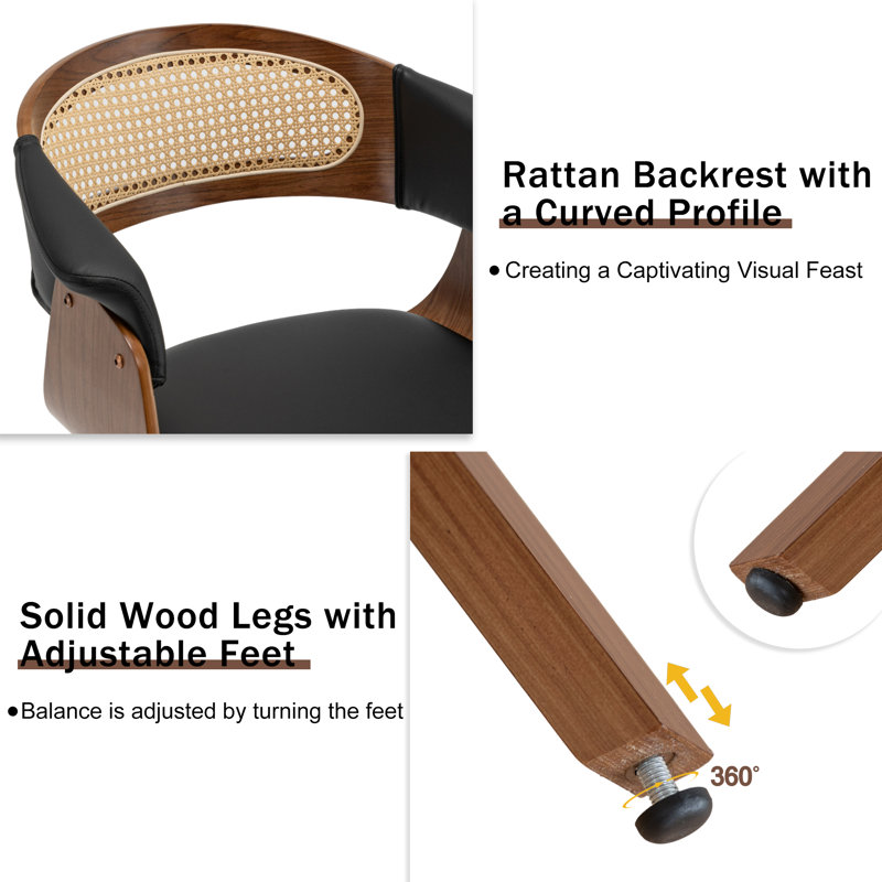 Chaise en bois massif Esterly, Noir
