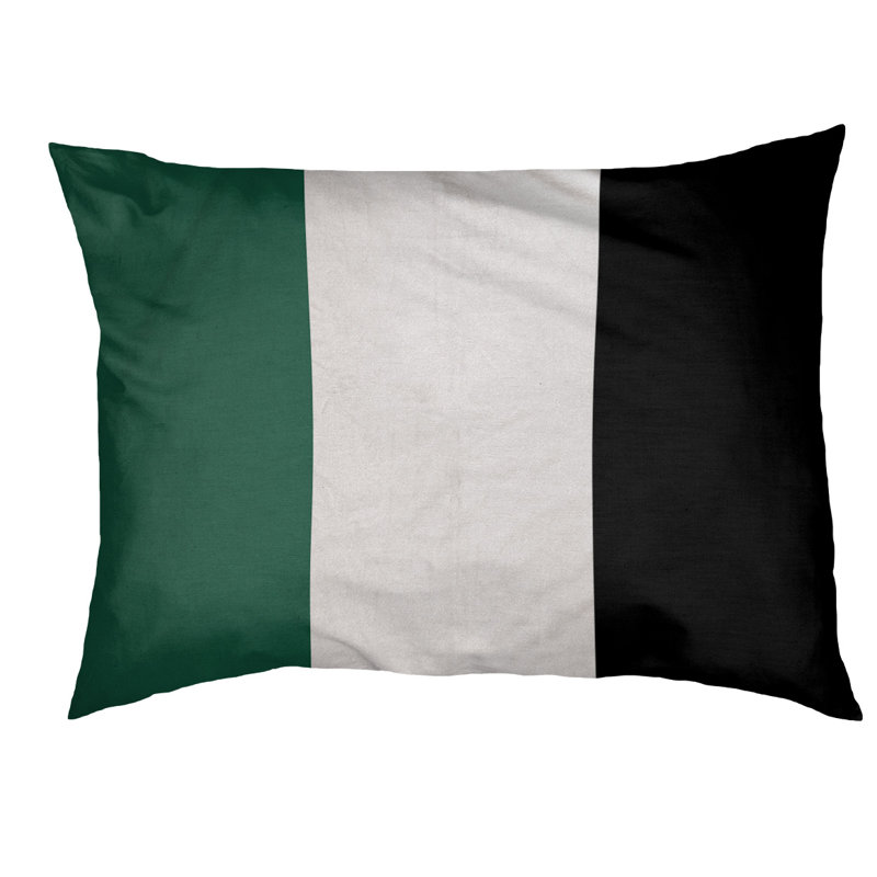 Coussin de lit pour chien Cincinnati, Moyen (H 6,5 po x l 40 po x P 30 po), Vert / blanc / noir