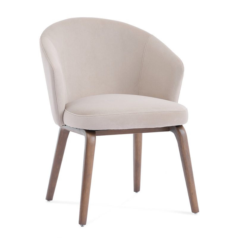 Woodmere Walnut Effect Ash Wooden Frame Dining Chair, Cream