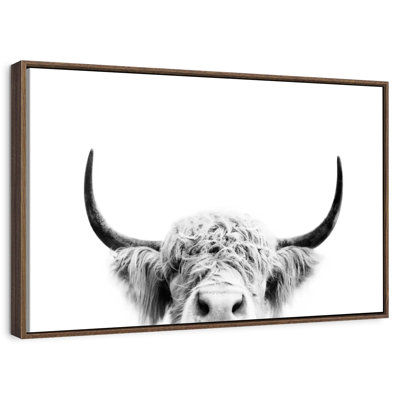 Peeking Cow BW