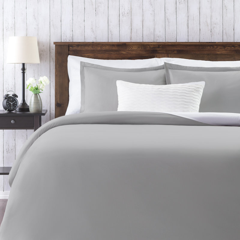 Ensemble de housse de couette ultra-doux, Housse de couette grand + 2 taies d'oreiller, Taupe