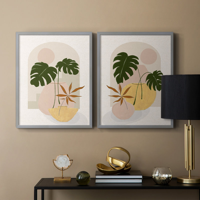 «Simple Nature Sunset I», reproduction encadrée de qualité supérieure - prête à être accrochée - aucun clou requis - aucun clou requis