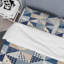 Ensemble de housse de couette en microfibre bleu et crème-2028007658