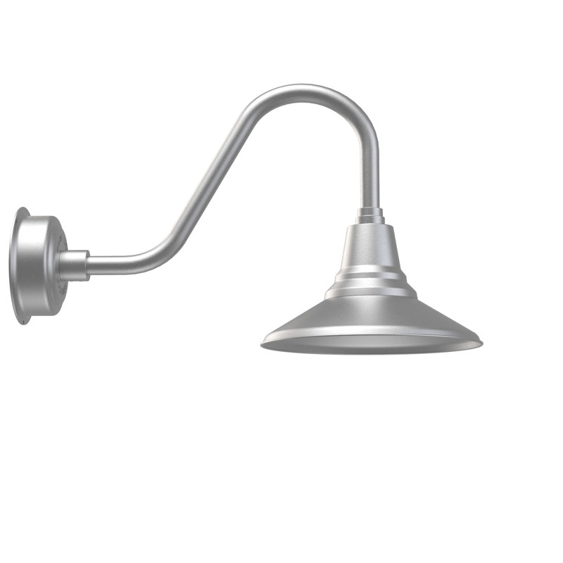 Luminaire de grange d'extérieur Albali, H 13,67 po x l 12 po x P 25 po, Argent galvanisé
