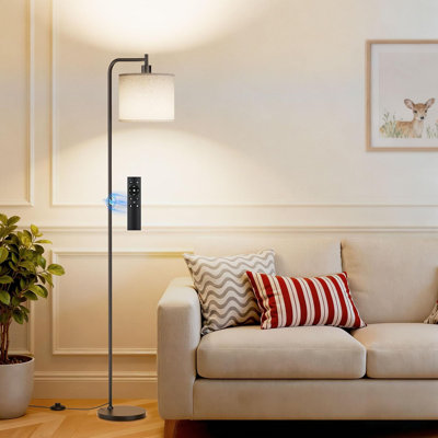 Lampe sur pied moderne à DEL avec télécommande magnétique et interrupteur à pied à intensité variable 3 couleurs pour le salon et la chambre à coucher