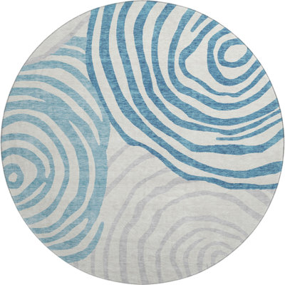 Premium Machine Washable Prisco Teal Rug