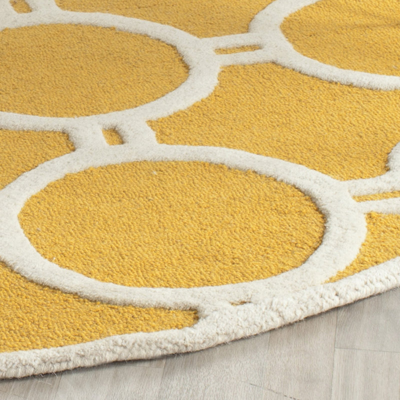 Tapis en laine touffeté à la main Sanyla, Rond 6 pi