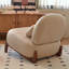 Mignon fauteuil d'appoint sans accoudoirs - Similicuir crème - Pieds en bois massif-823969090