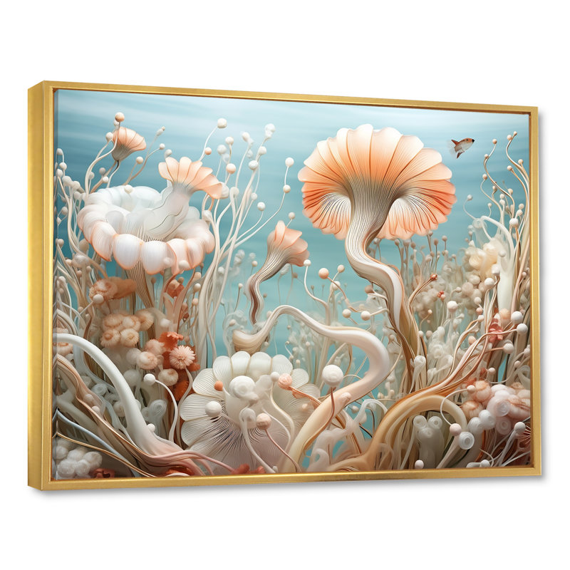 Balanophyllia S Secret Sanctuary sur toile, H 24 po x l 32 po x P 1 po, Cadre flottant doré