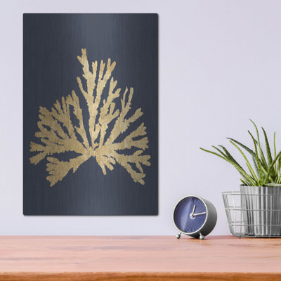 Luxe Wall Art «Pacific Sea Mosses 4 Indigo» par Wild Apple Portfolio, 12 po x 16 po
