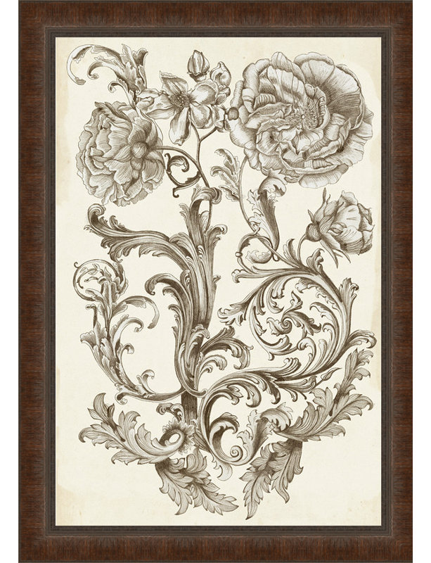 « flore & filigree i », reproduction d’art encadrée