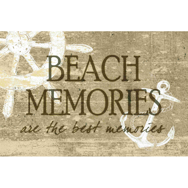 Beach Memories - Art textuel sur toile tendue, H 32 po x l 48 po