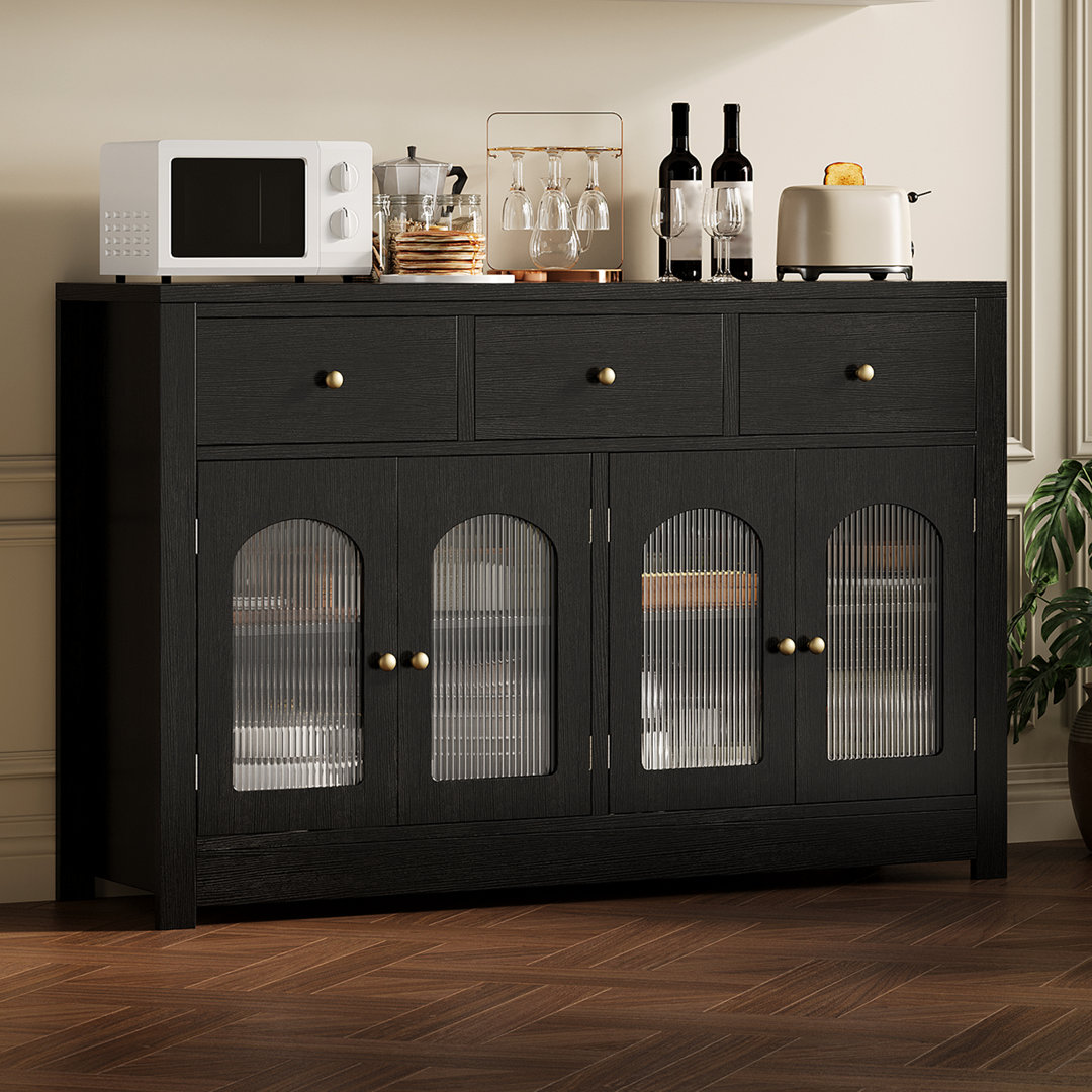 Farmhouse Large Buffet Sideboard Cabinet,kitchen Cabinet Display Cabinet With Adjustable Shelf