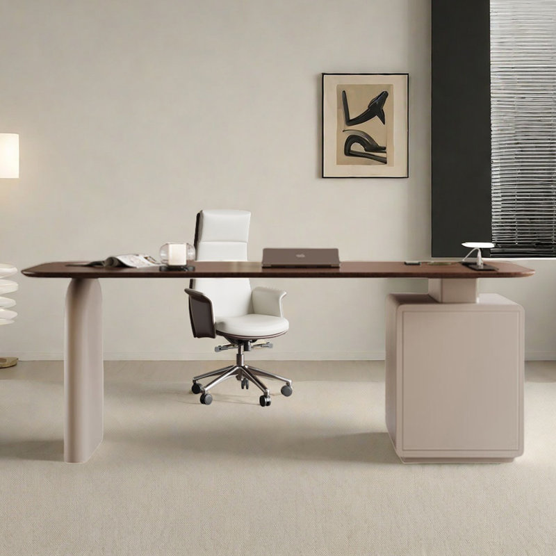 Bureau crème pour bureau à domicile, H 29,53 po x l 70,87 po x P 27,56 po