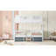 Structure de lit double en bois pleine grandeur, blanc