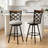 Swivel Bar Stools Set of 2, Counter Height Bar Stools with Cross Back, Upholstered Seat and 2 Height Options - Beige-1434381415-1434381418