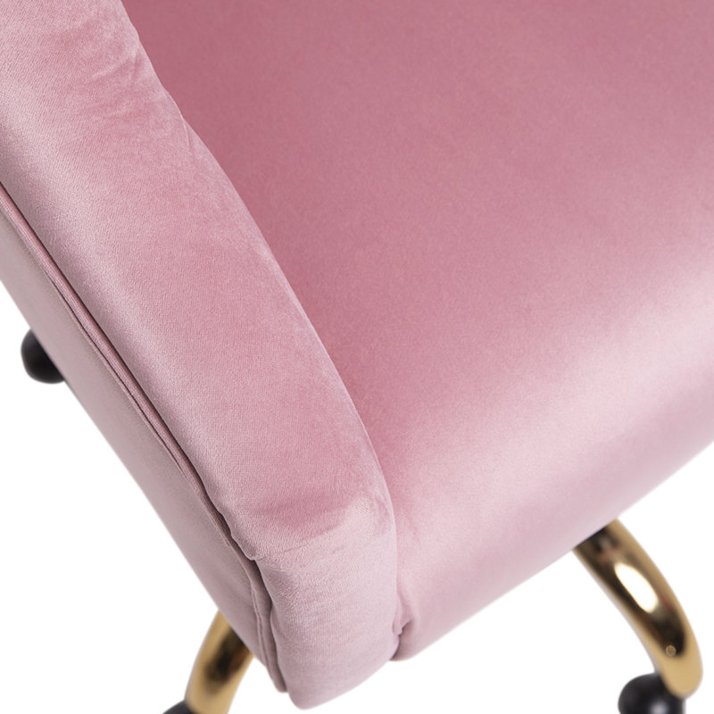 Amari Velvet Office Chair, Pink