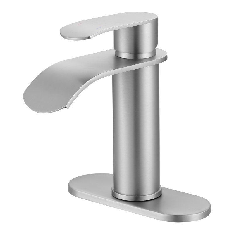 Brushed Nickel Single Handle High Arc Bathroom Faucet