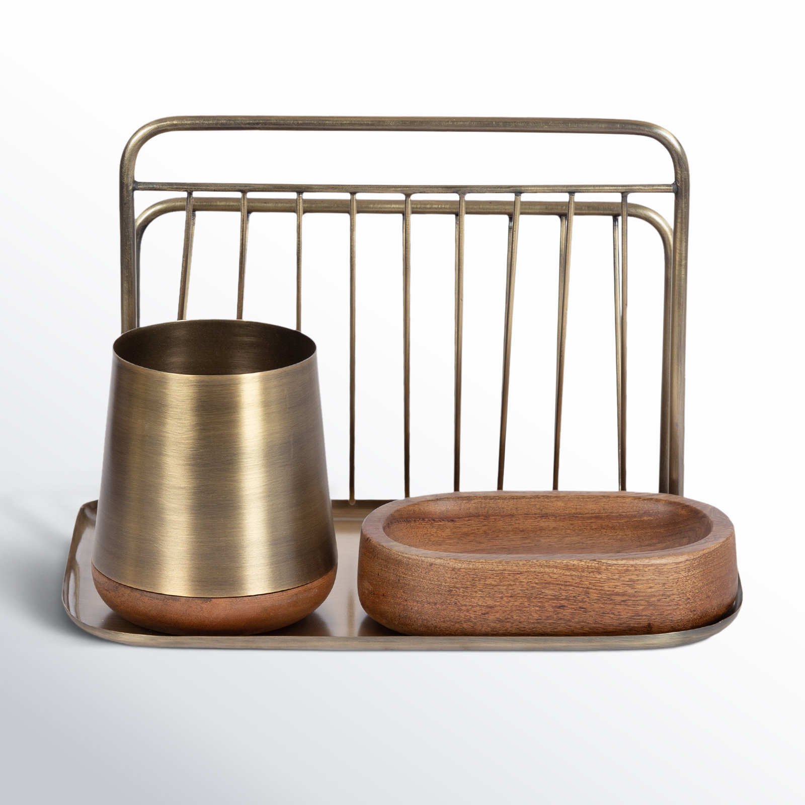 Montae Metal Stackable Desk Organizer, Brown