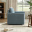 Fauteuil demi-tonneau pivotant capitonné en chenille avec rangement caché-399436743