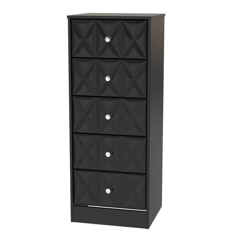 San Jose Bedside Table, Deep Black/Black Matt