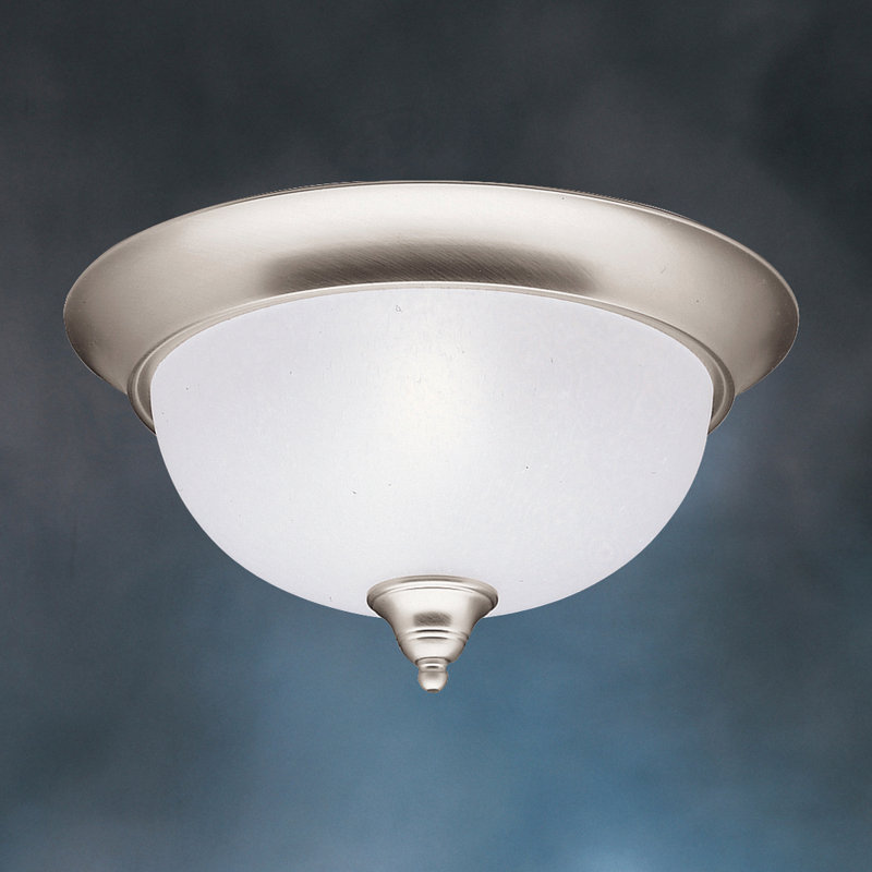 Dover Glass Flush Mount, Brushed Nickel