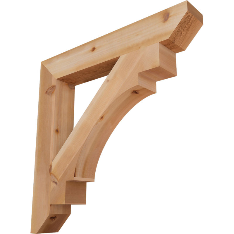 5 1/2"W x 40"D x 40"H Merced Slat Smooth Bracket, Western Red Cedar, Western Red Cedar (Smooth), 40" H x 5.5" W x 40" D