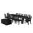 14 Pieces Extendable Dining Set Includes 1 Rectangle Xtenczar Table, 1 Coffee Table, 12 Polyester Fabric Stackable Dining Chairs - (Finish Option)-1204595879-1204595876