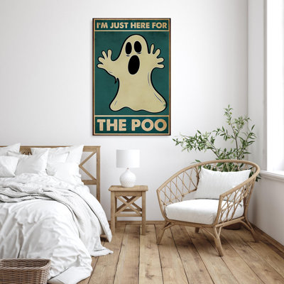 Im Just Here For The Poo - 1 Piece Rectangle Graph " Im Just Here For The Poo - 1 Piece Rectangle Graphic Art Print On Wrapped Canvas "